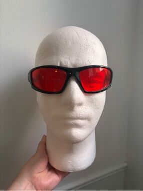 Black Frame Sunglasses with Red Lenses - Unbranded